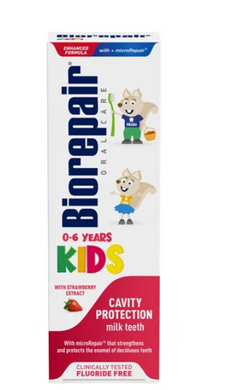 Зубна паста для дітей Bio Repair Веселе мишеня Kids від 0 до 6 років з полуницею
