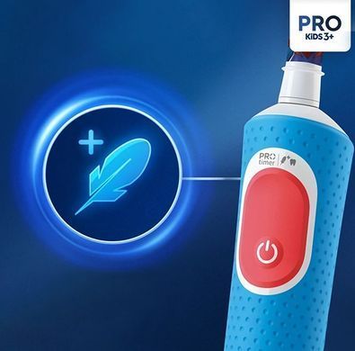 Електрична зубна щітка дитяча Braun Oral-B D103 Pro Kids SpiderMan + додаткова насадка, Блакитний