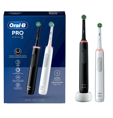 Набір зубних щіток Braun Oral-B Pro 3 3900 Cross Action White+Black (D505.533.3H)