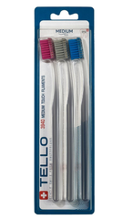 Набір зубних щіток Tello 3940 medium середньої м’якості Trio 3 шт.