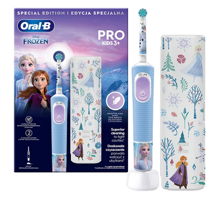 Електрична зубна щітка Oral-B D103.413.2KX Vitality Pro Kids Frozen з футляром