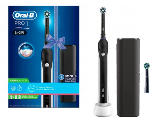 Електрична зубна щітка Braun Oral-B Pro 760 Black з двома насадками