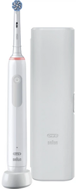 Електрична зубна щітка Braun Oral-B PRO3 3500 White з дорожнім футляром, Білий