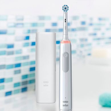 Електрична зубна щітка Braun Oral-B PRO3 3500 White з дорожнім футляром, Білий