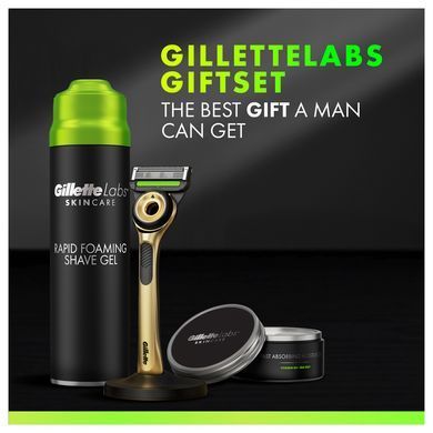 Набір для гоління Gillette Labs Champion Gold Edition: бритва + підставка + гель 200 мл + крем 100 мл