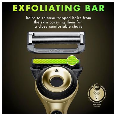 Набір для гоління Gillette Labs Champion Gold Edition: бритва + підставка + гель 200 мл + крем 100 мл
