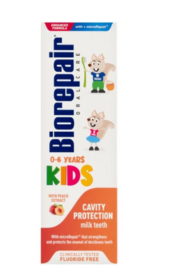 Зубна паста для дітей Bio Repair Веселе мишеня Kids від 0 до 6 років з персиком