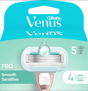 Змінні касети для гоління (леза, картриджі ) жіночі Gillette Venus Deluxe Extra Pro Smooth Sensitive 4 шт