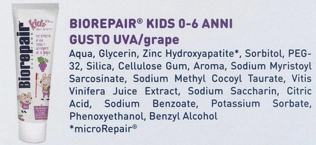 Зубна паста для дітей Bio Repair Веселе мишеня Kids від 0 до 6 років з виноградом